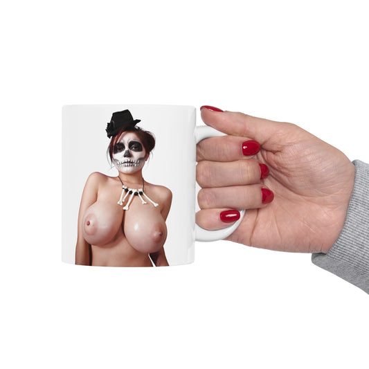 Big Breast Model Mug Horror Halloween Mugs Funny Mug Gifts For Men Coffee Cup Present For Men 11oz 15oz White or Black M5A