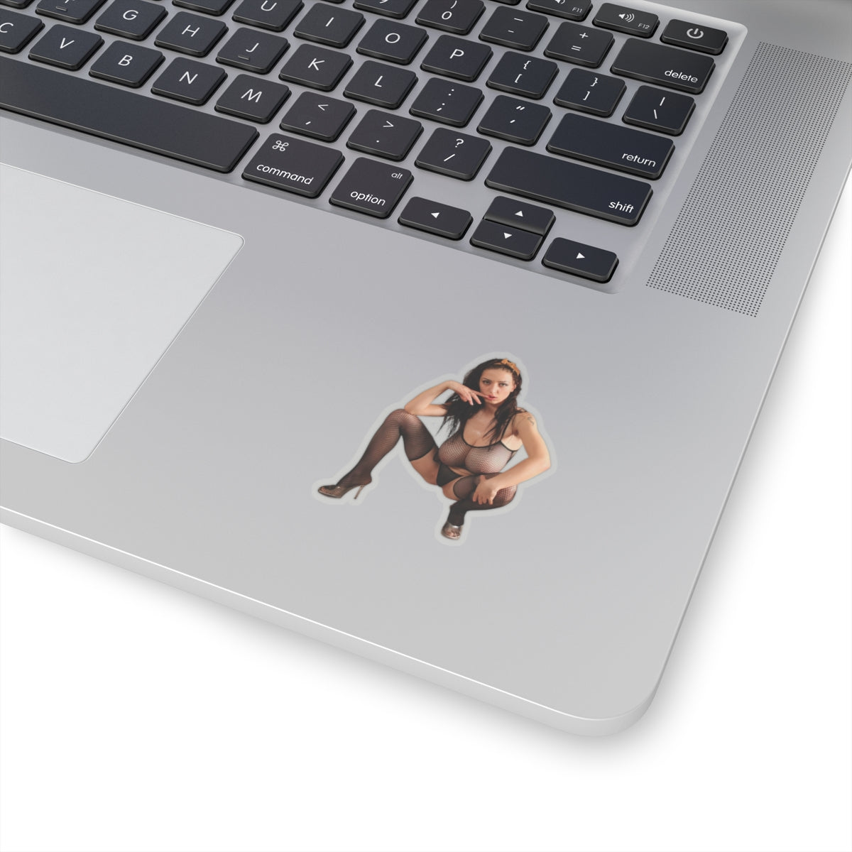 Hot Pinup Beauty on Chair Large Bust Adult Sticker Decal