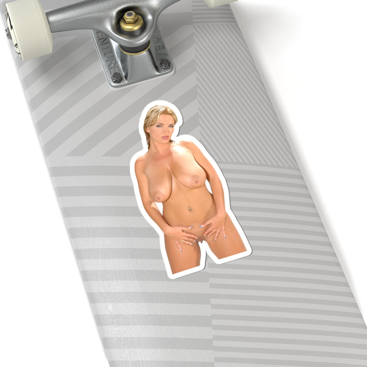Big Boobs Nude Girl Sticker White or Transparent