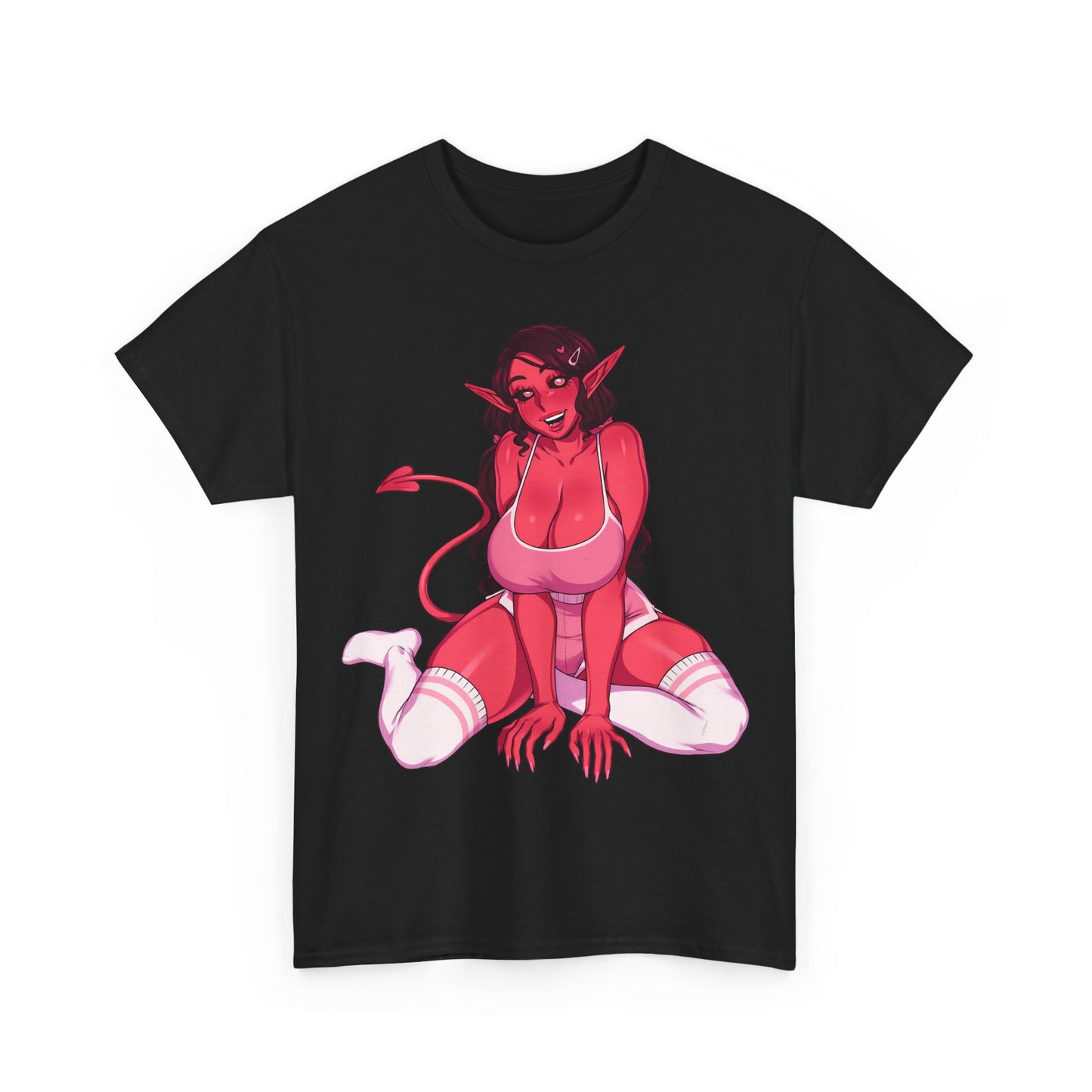 Anime Succubus Pink Demon Girl T-shirt – Hentaii Lewd Ecchi Shirt for Men and Women TS56
