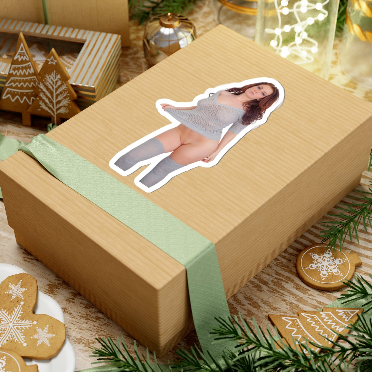 Sexy Girl Sticker Nude Red Hair Big Boobs Stickers