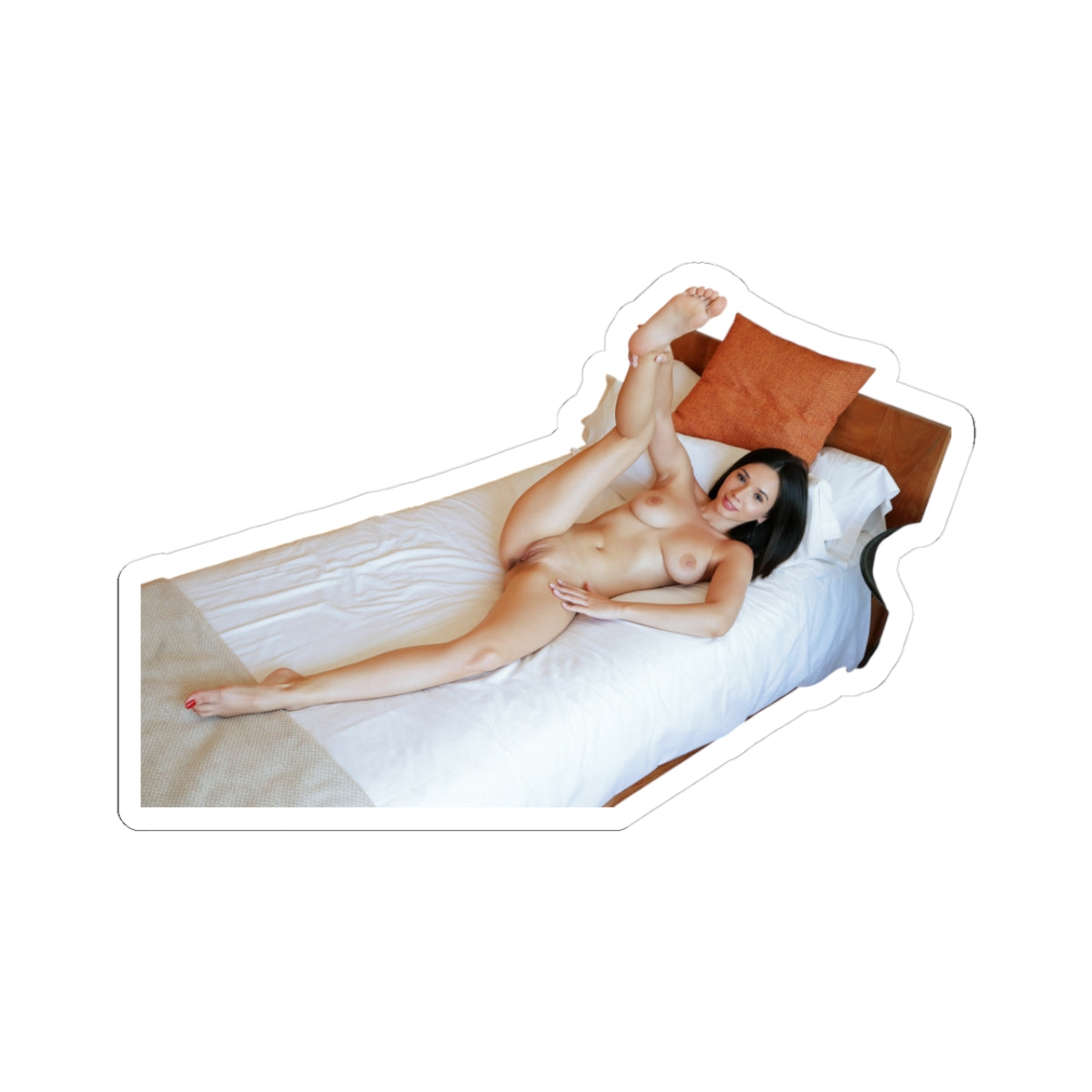 Sexy Girl on the Bed Sticker