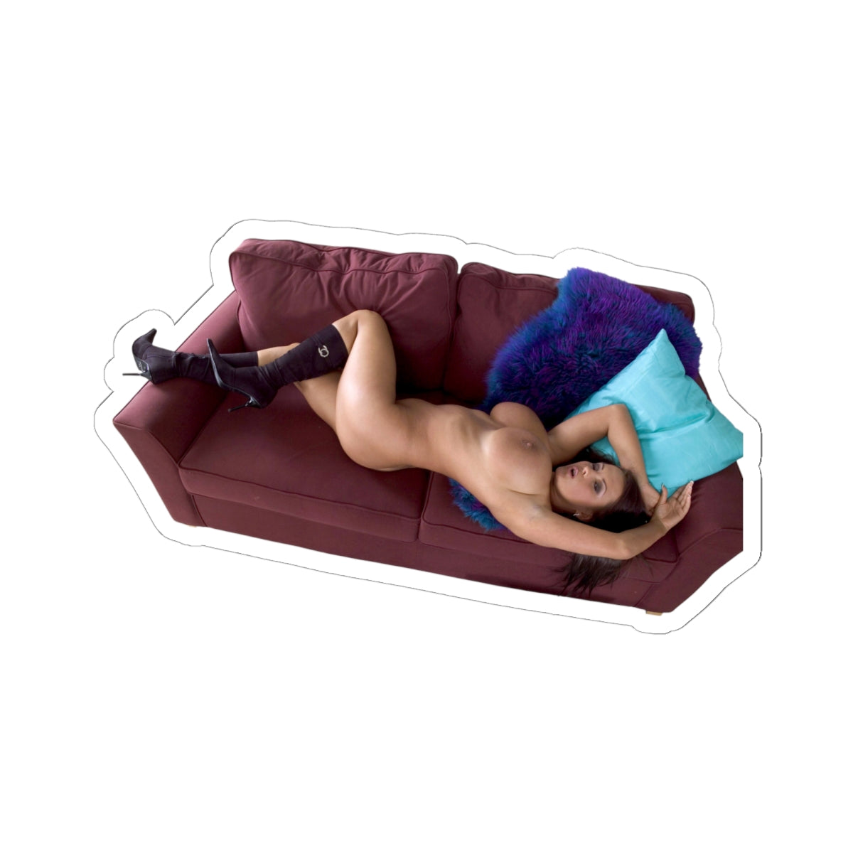 Naked Sexy Girl on the Bed Sticker