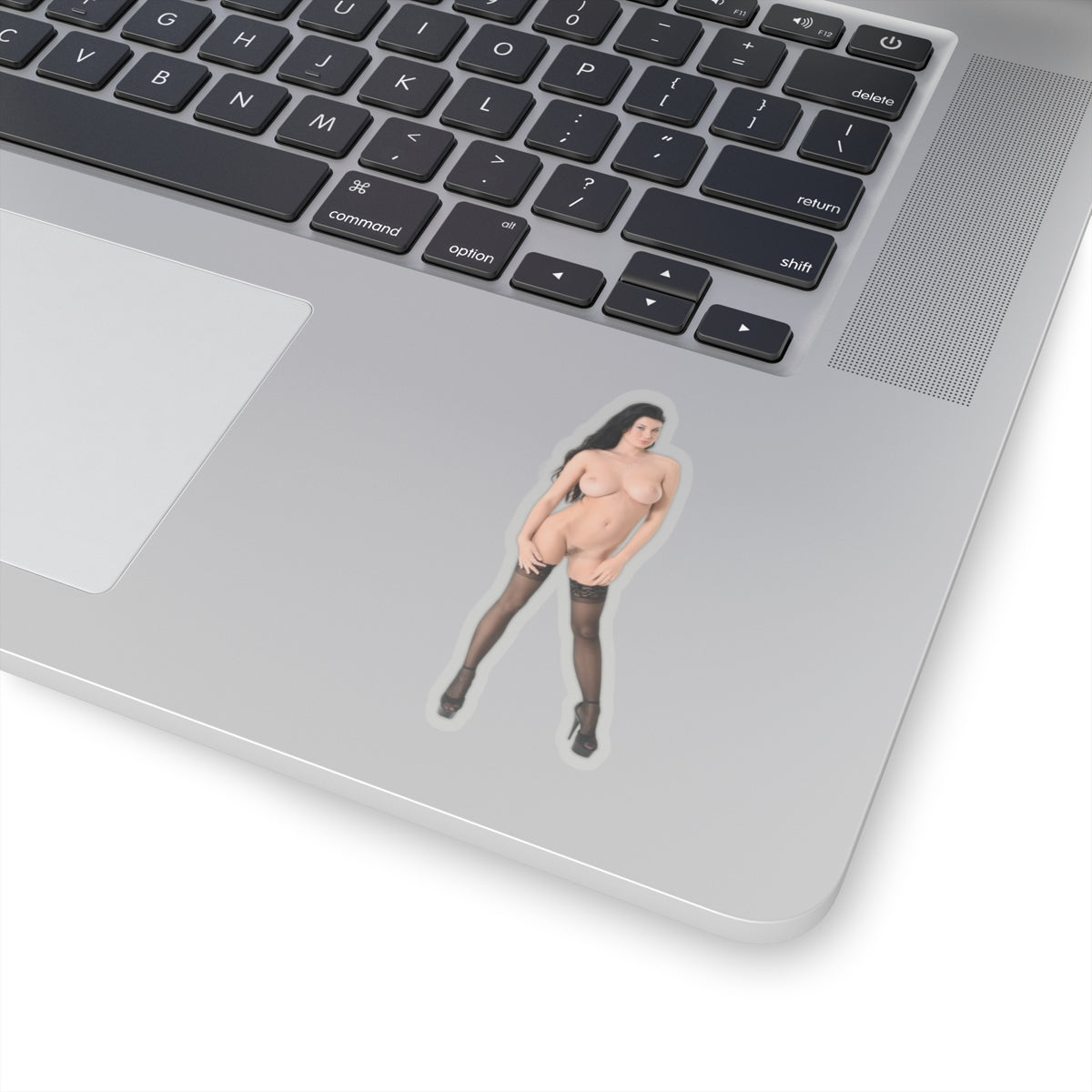 sexy brunette sticker naked pinup model stickers
