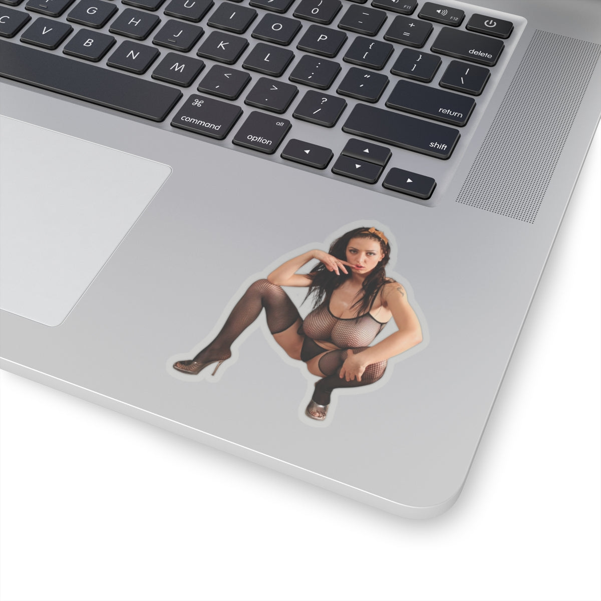 Hot Pinup Beauty on Chair Large Bust Adult Sticker Decal