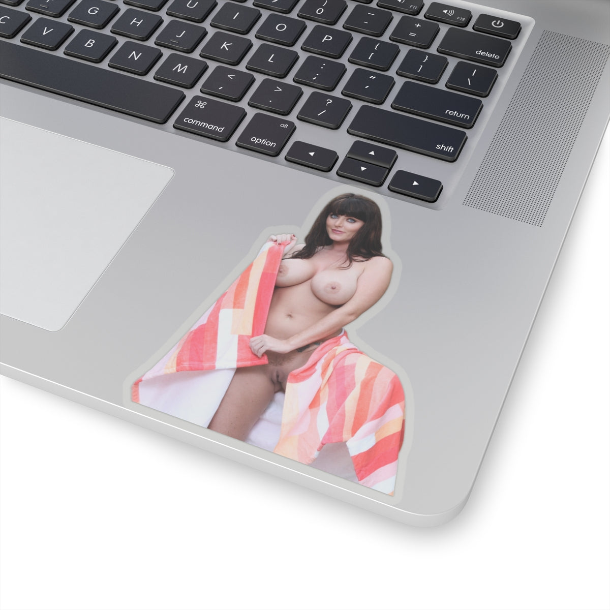Sexy Beautiful Woman Sticker, Pretty Girl With Stunning Eyes, Towel Pinup Vinyl Decal