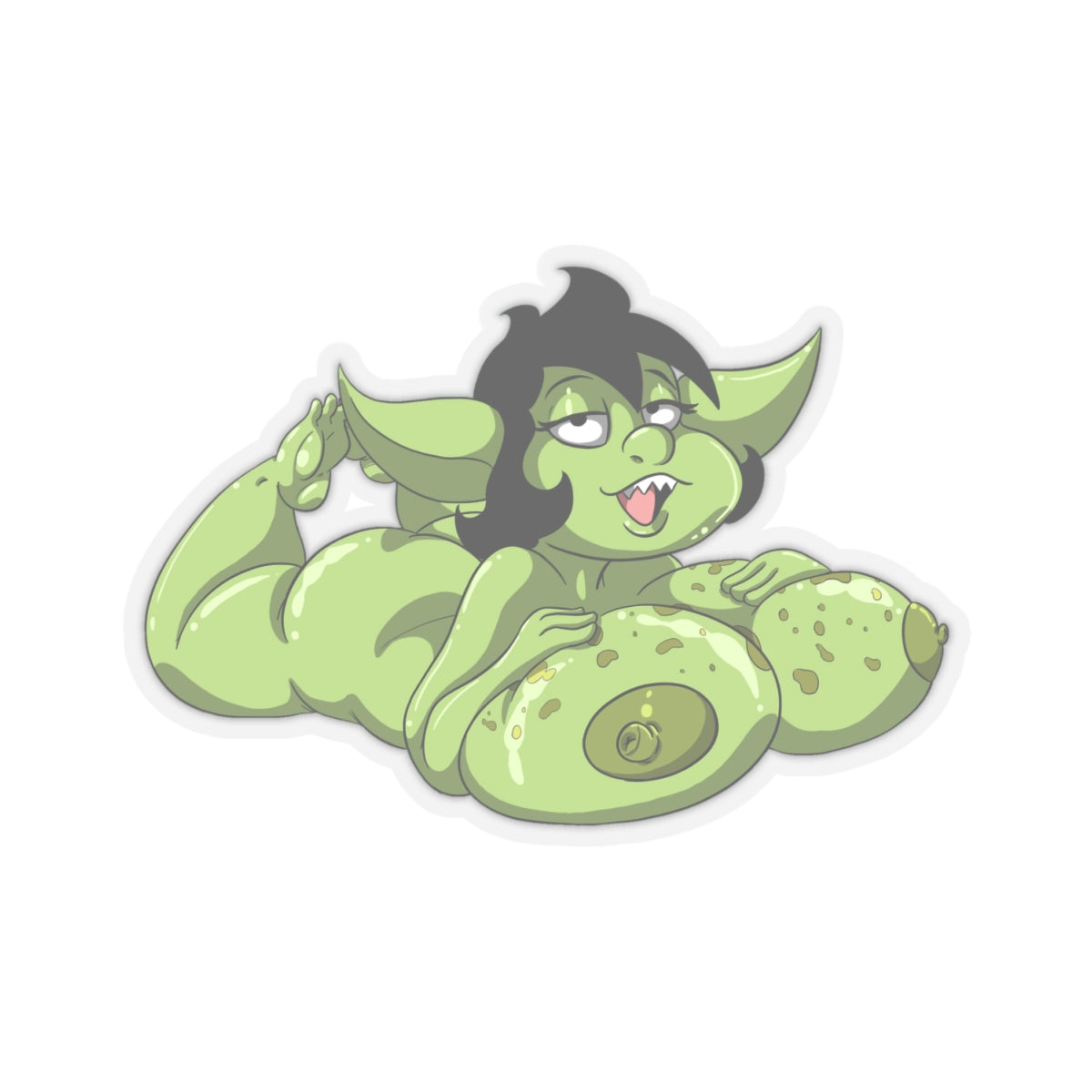 Anime Fantasy Goblin Pin-Up Sticker – Adult Lewd Decal