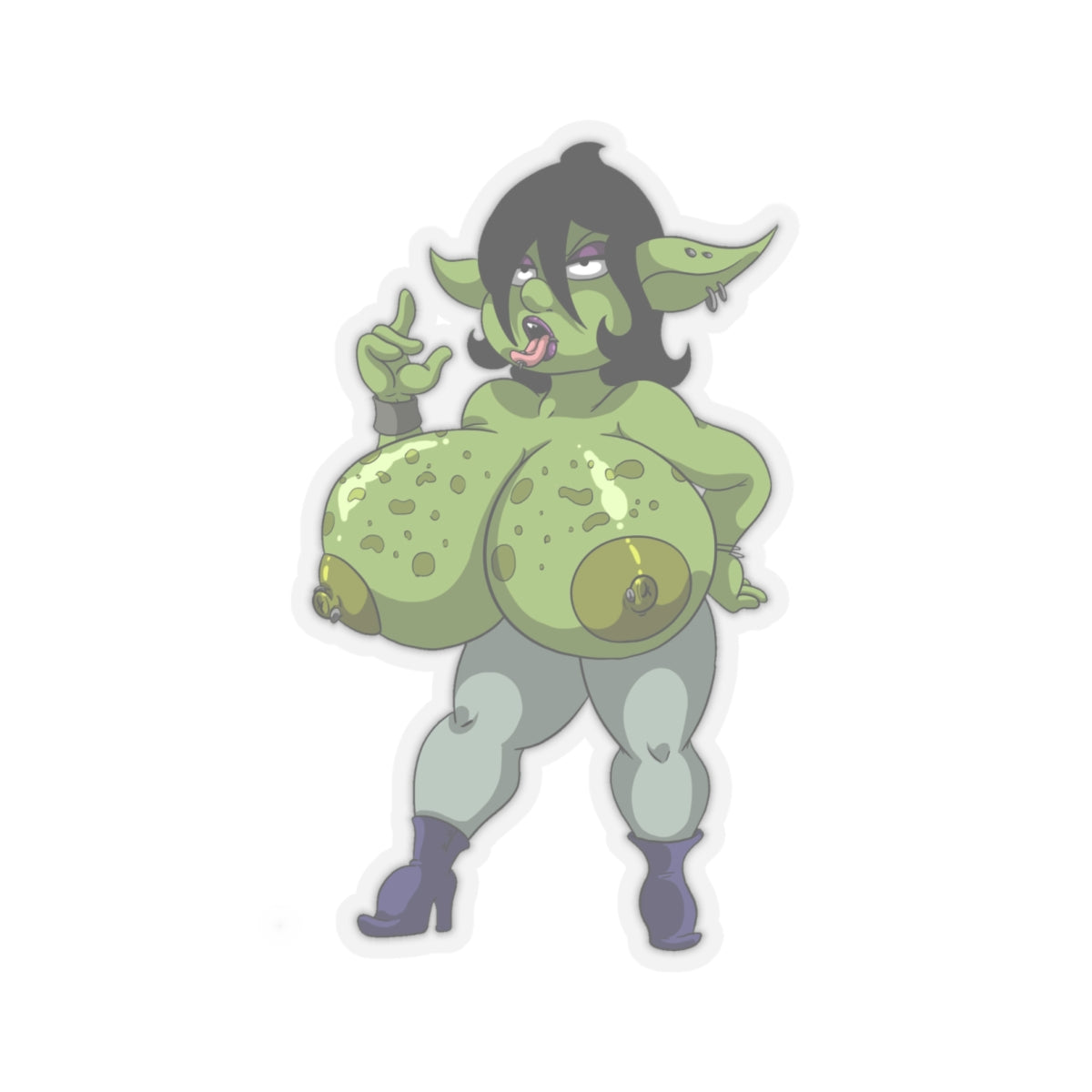 Ecchi Goblin Girl Naked Anime Sticker – NSFW Otaku Art
