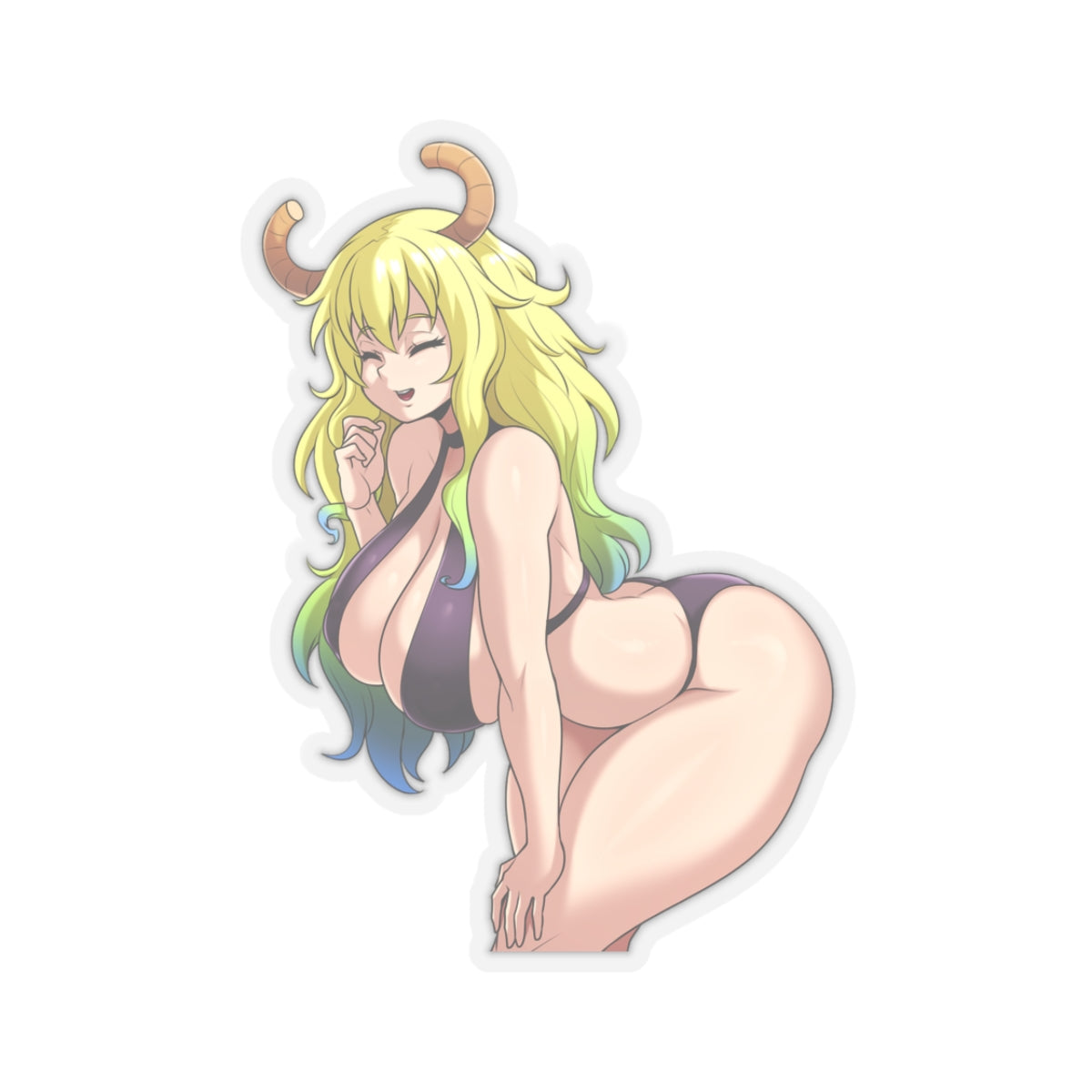 Sexy Anime Girl Cute Dragon Women With Horns Lewd Anime Stickers Manga Sticker E876