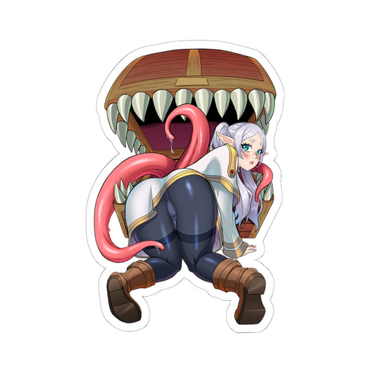 Frieren anime girl Fantasy girl sticker magical elf stickers sorceress sticker mystical anime girl decal wizard girl decals cute women white or transparent stickers E1122