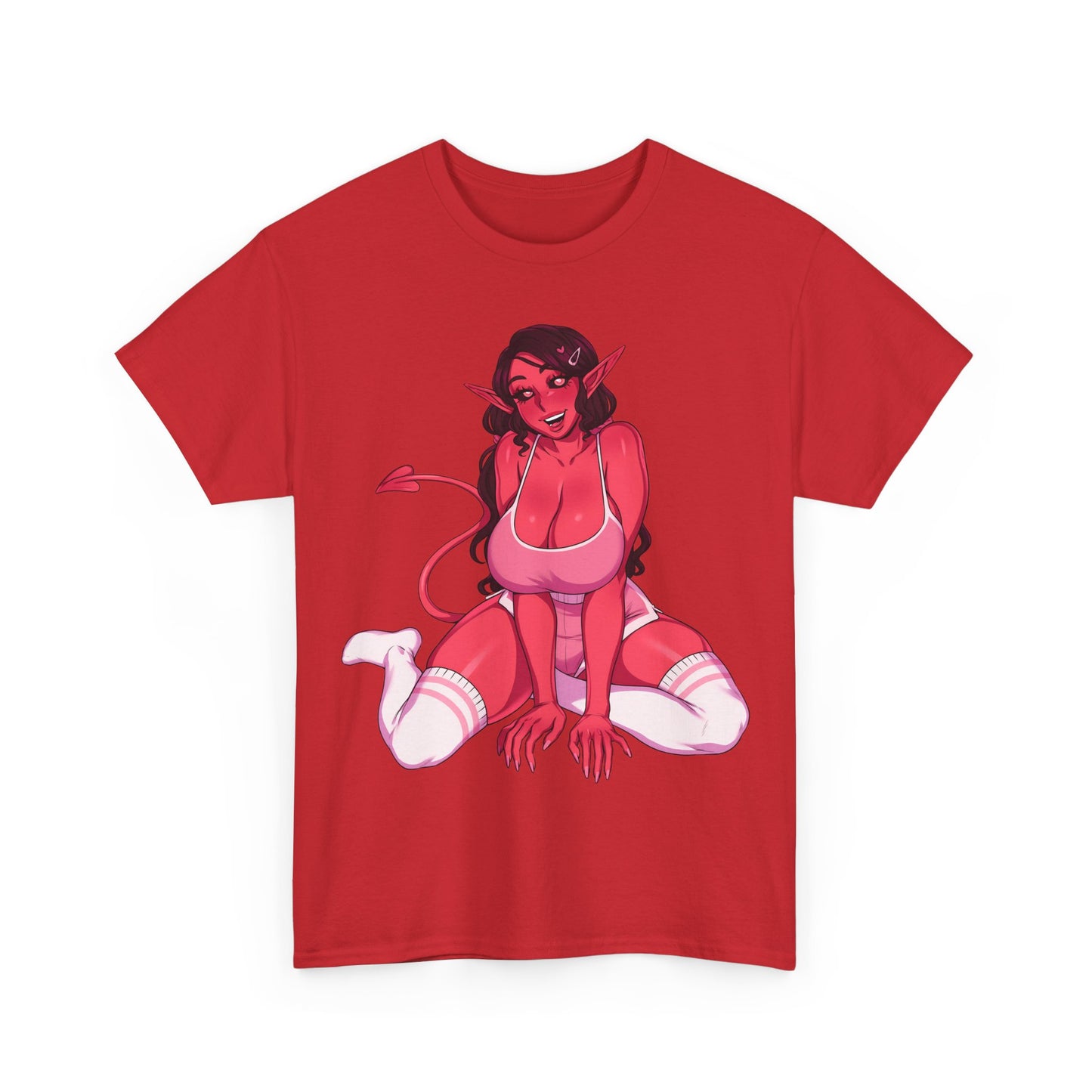 Anime Succubus Pink Demon Girl T-shirt – Hentaii Lewd Ecchi Shirt for Men and Women TS56