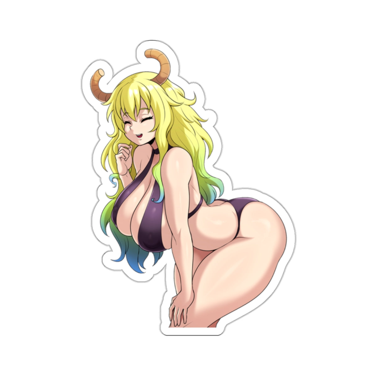 Sexy Anime Girl Cute Dragon Women With Horns Lewd Anime Stickers Manga Sticker E876