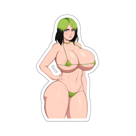 Billie Drawing Sticker Superstar Girl Idol Women Icon Star Fame Sticker 4 Sizes White or Transparent Stickers E488