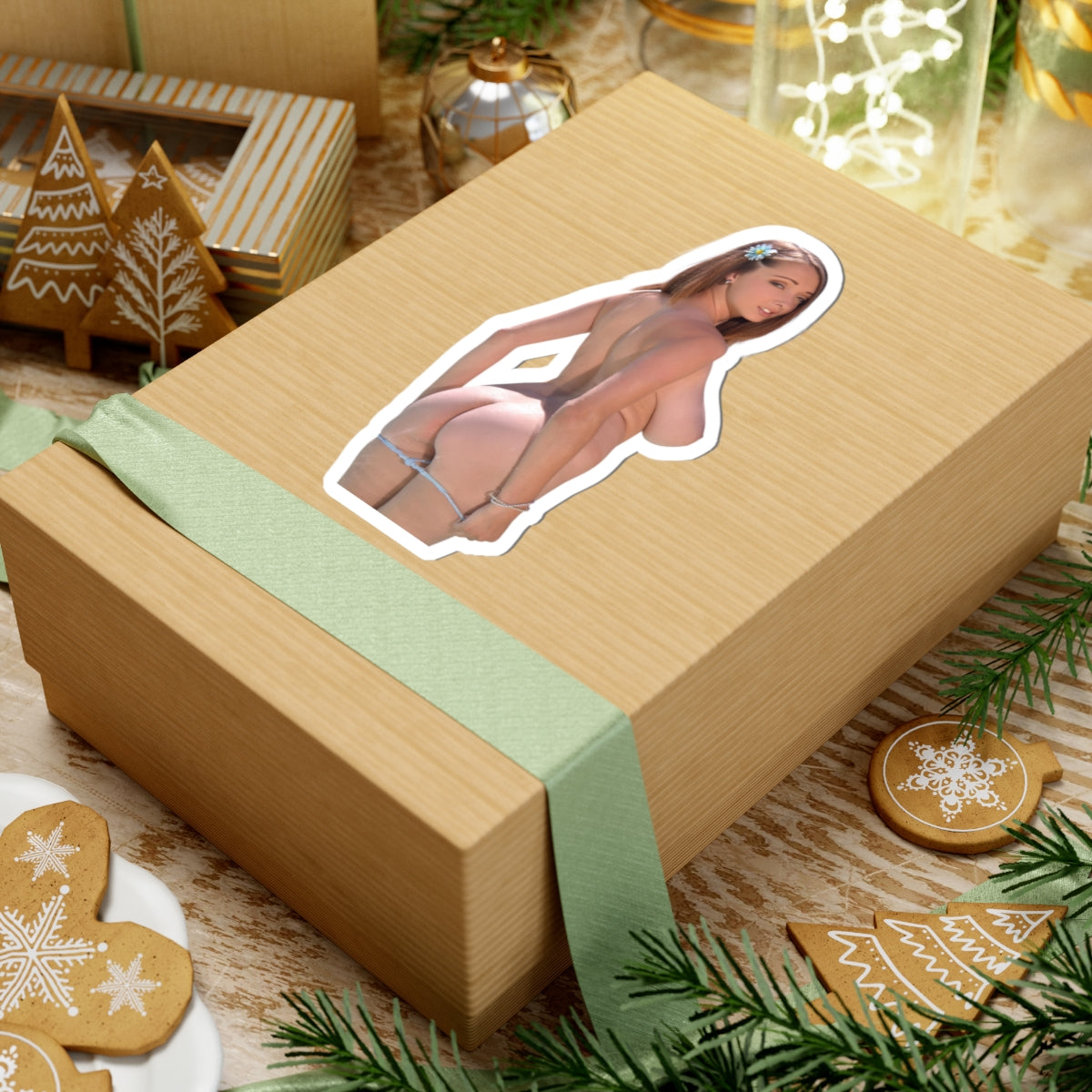 Big Tits Sexy Pinup Model Sticker