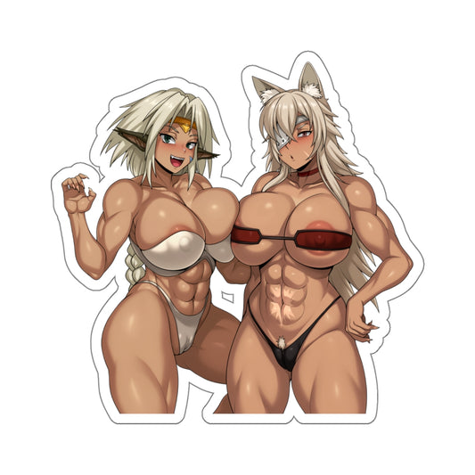Anime Girls Sticker,Lewd Anime Stickers,Ecchi Anime Stickers,Furry Stickers,Furry Girls Sticker,4 Sizes White or Transparent Stickers,E717