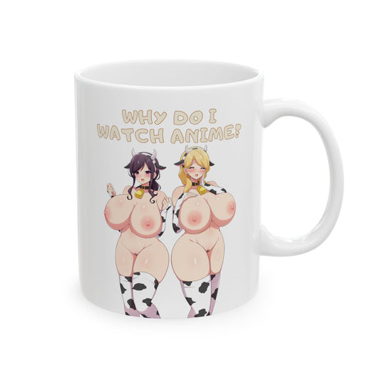 Anime Girls Mug Hentai Mugs Uncensored Hentaii Lewd Ecchi Naked Funny Women Coffee Cup For Anime Fan 2 Sizes White or Black 11oz 15oz M29A
