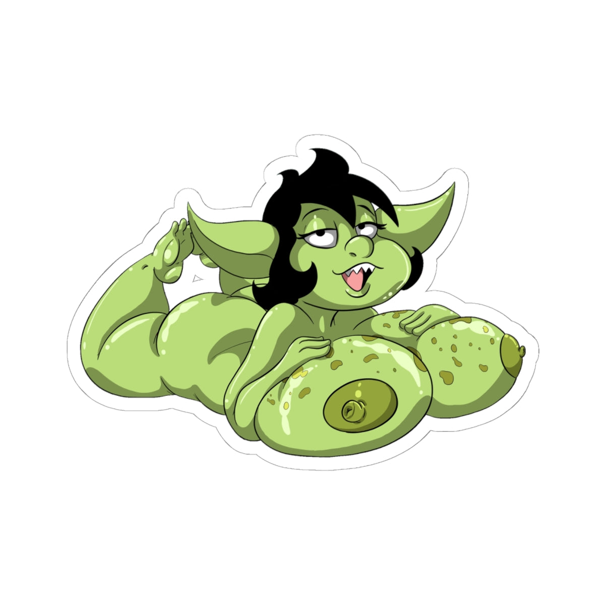 Anime Fantasy Goblin Pin-Up Sticker – Adult Lewd Decal