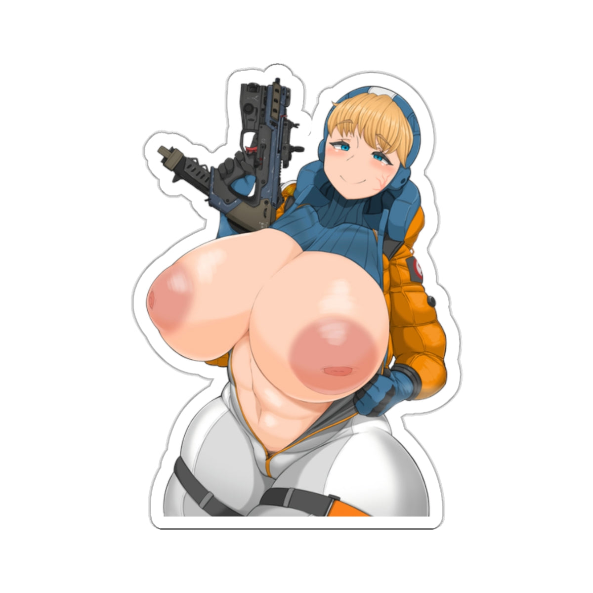 Naked Anime Girl Trooper Cute Kawaii Cartoon Women Military Sticker Vinyl Stickers E467