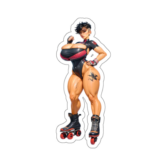 Girl on roller skates sticker Athletic woman Sporty girl Stickers Active female Fitness enthusiast Sports aficionado Gym-goer Exercise enthusiast Health-conscious woman Fitness fanatic Sportswoman E891