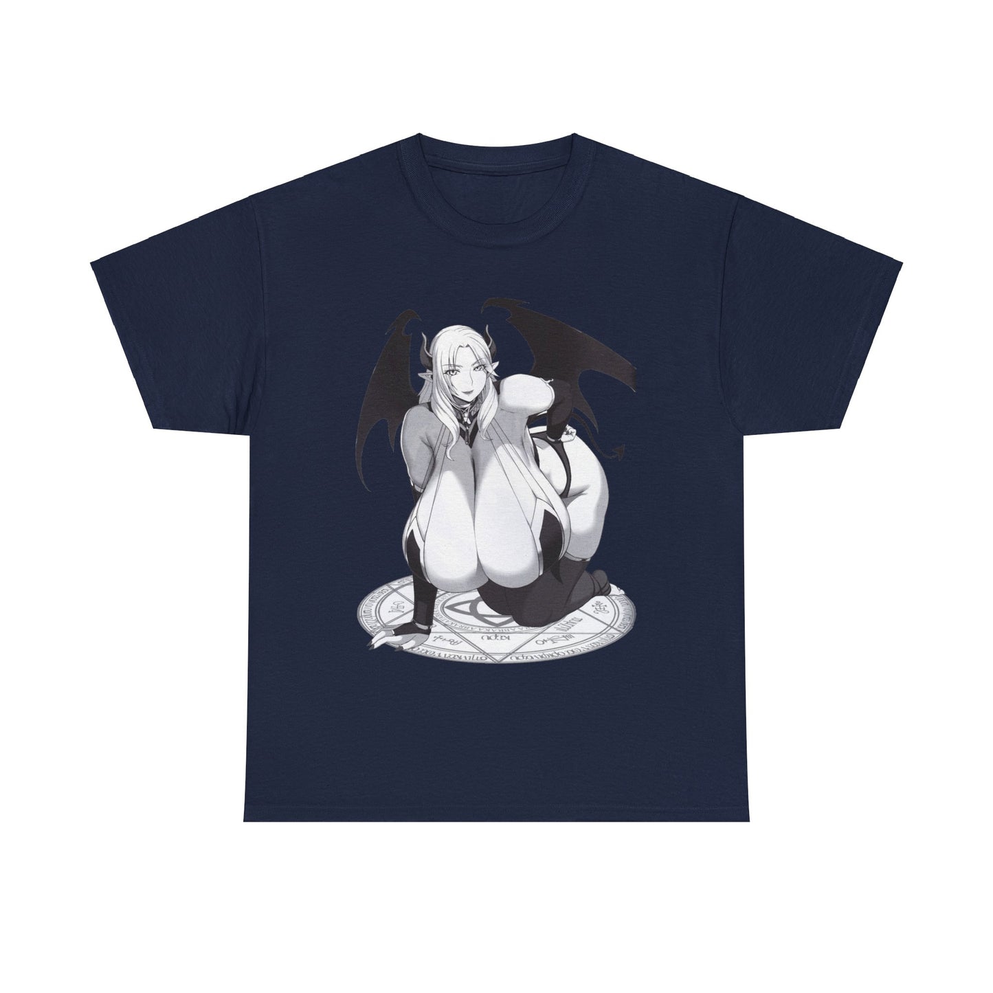 Hot Succubus Girl T-shirt Anime T-shirts Cartoon Shirt Big Tits Women Sexy Art  White Tshirt Sizes From M to 5XL