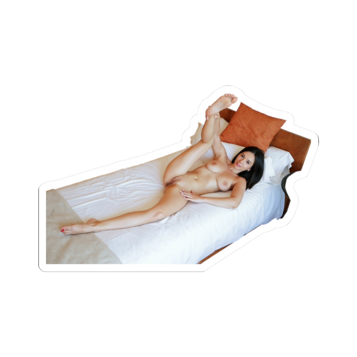 Sexy Girl on the Bed Sticker