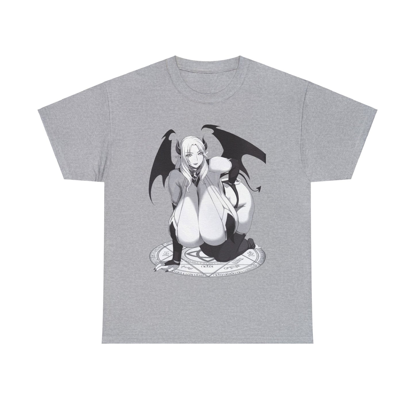 Hot Succubus Girl T-shirt Anime T-shirts Cartoon Shirt Big Tits Women Sexy Art  White Tshirt Sizes From M to 5XL