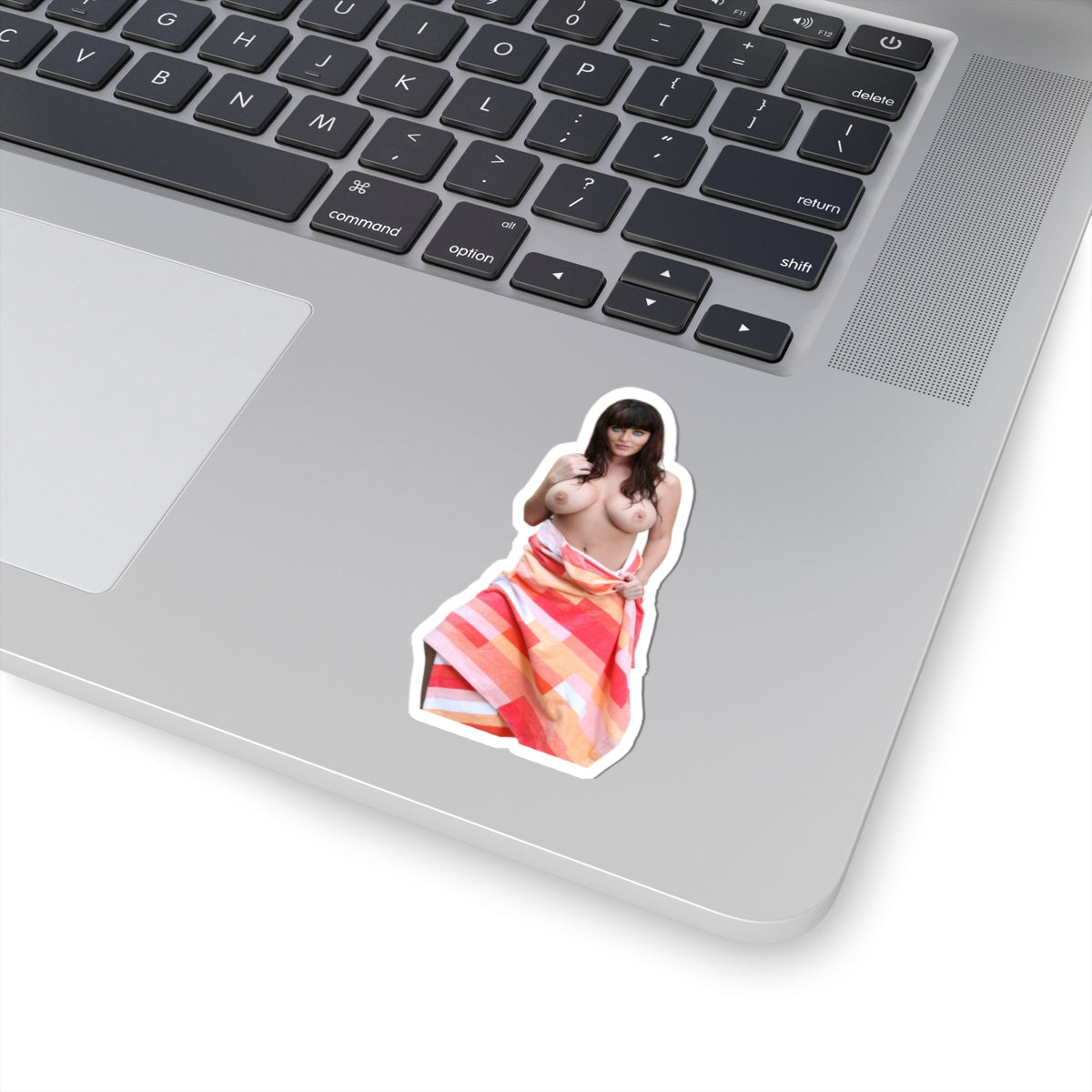 Gorgeous Woman With Beautiful Eyes Sticker, Sexy Towel Girl Decal, Pinup Female Artwor