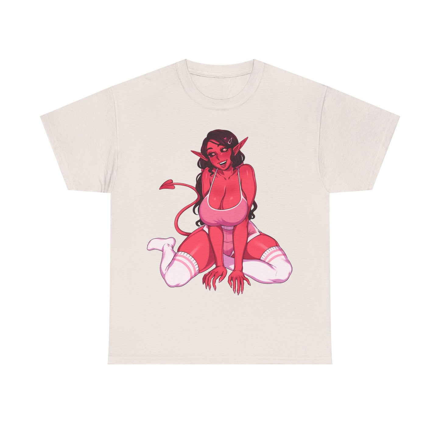 Anime Succubus Pink Demon Girl T-shirt – Hentaii Lewd Ecchi Shirt for Men and Women TS56