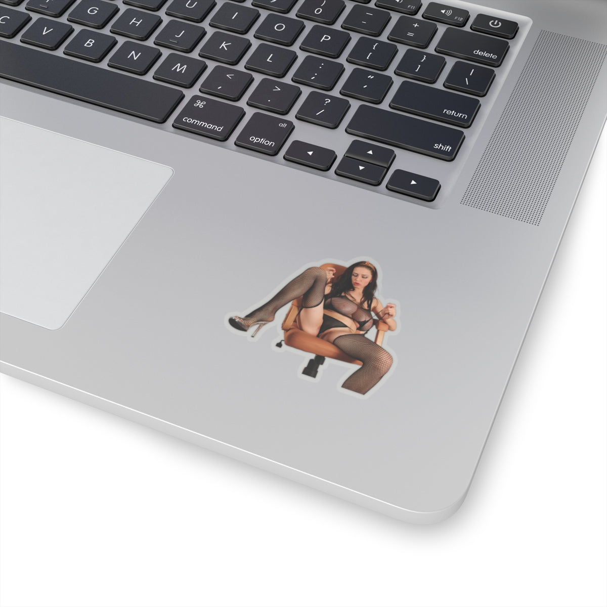 Sexy Nude Pin-Up Girl Sitting on Chair Big Bust Vinyl Sticker Decal