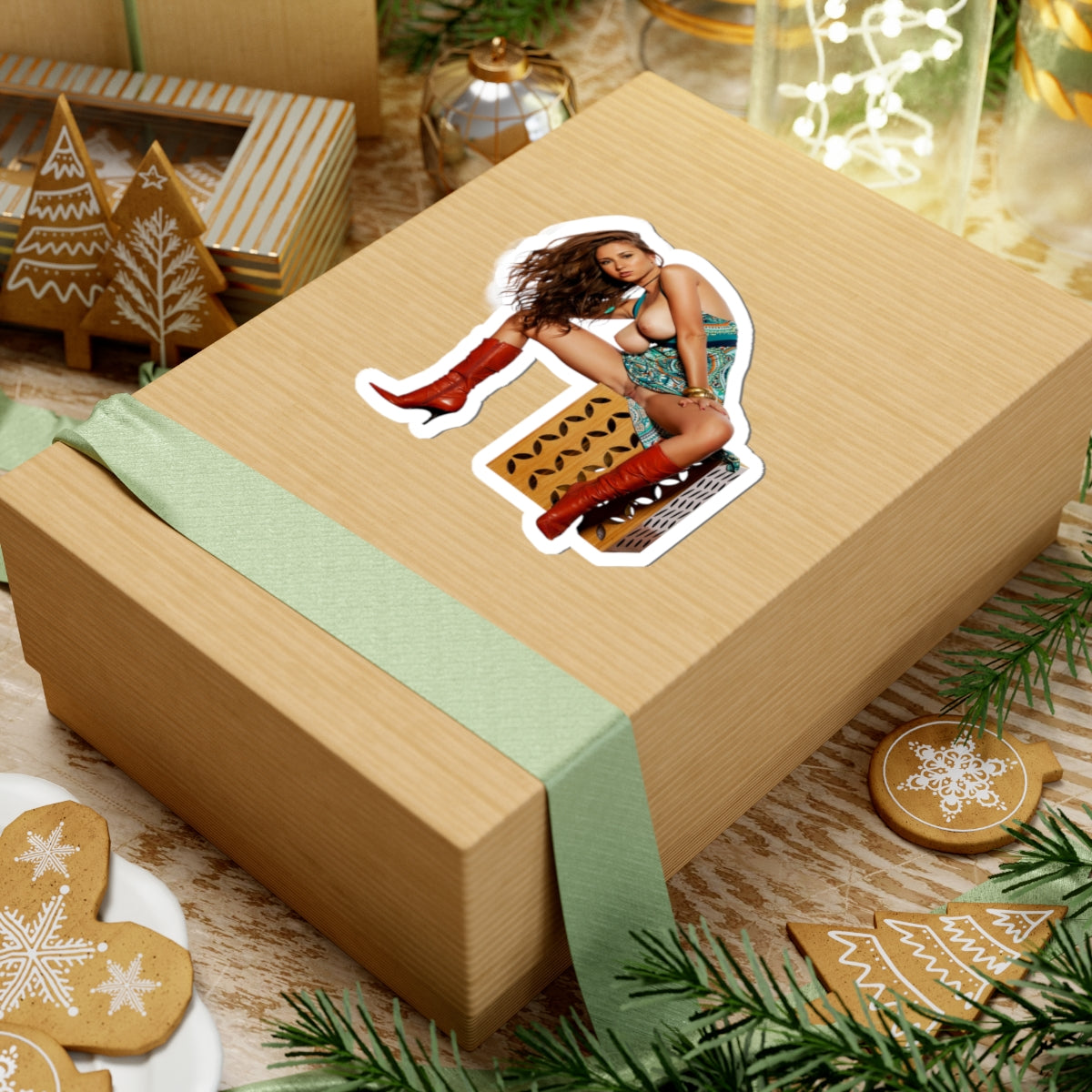 Retro Naked Woman Sticker Vintage Sexy Pinup Decal