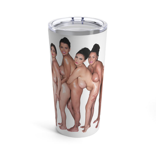 Naked Girls Tumbler Nude Women Coffee Cup Uncensored Pinup Tumbler for Cold Hot Drinks 20oz Travel Mug Stainless Steel T2 (20oz,white)