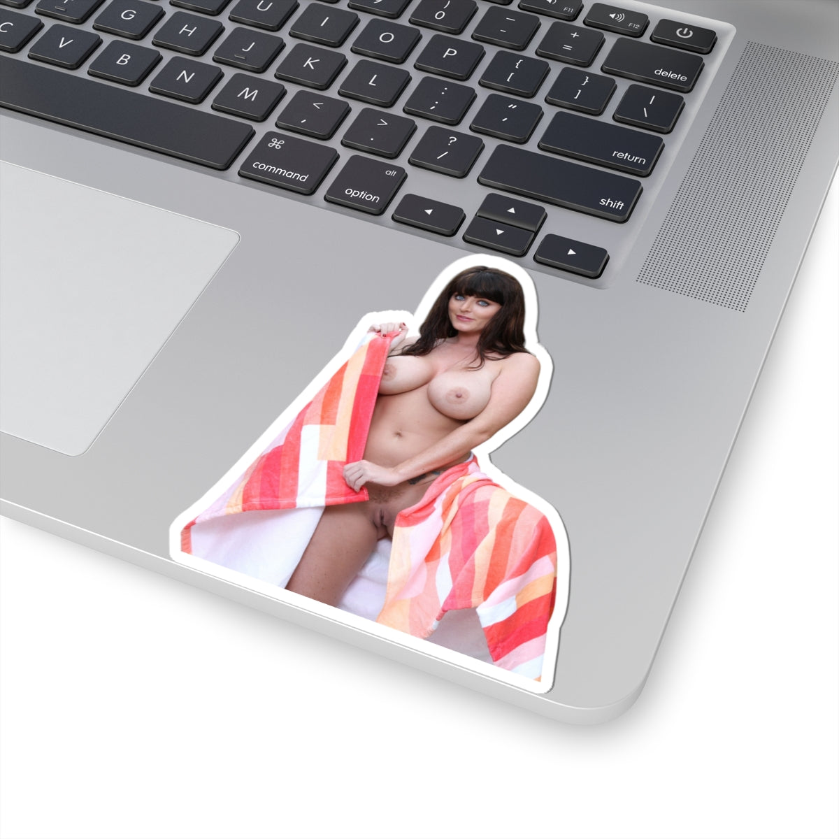 Sexy Beautiful Woman Sticker, Pretty Girl With Stunning Eyes, Towel Pinup Vinyl Decal