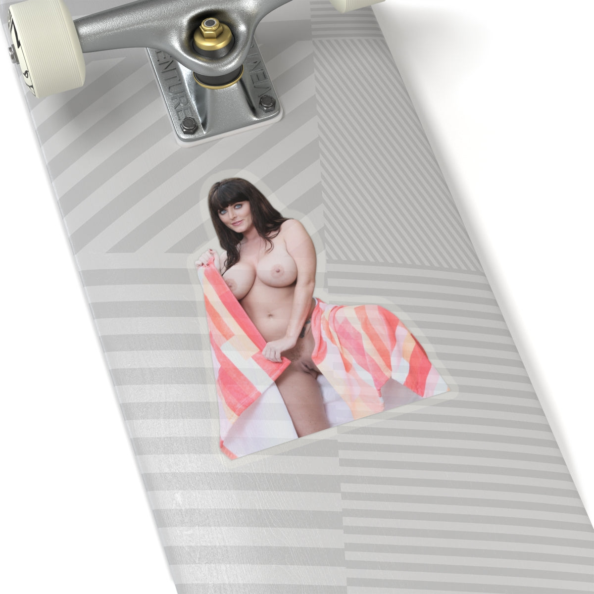 Sexy Beautiful Woman Sticker, Pretty Girl With Stunning Eyes, Towel Pinup Vinyl Decal