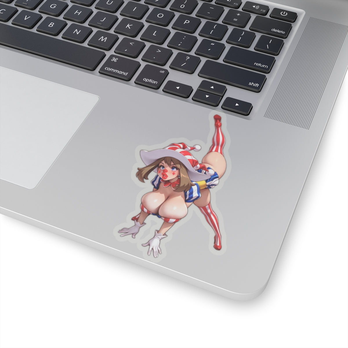 Clown Anime Girl Sticker – Hentaii Uncensored Stickers – Funny Cartoon Vinyl Decals – 4 Sizes White or Transparent E1362