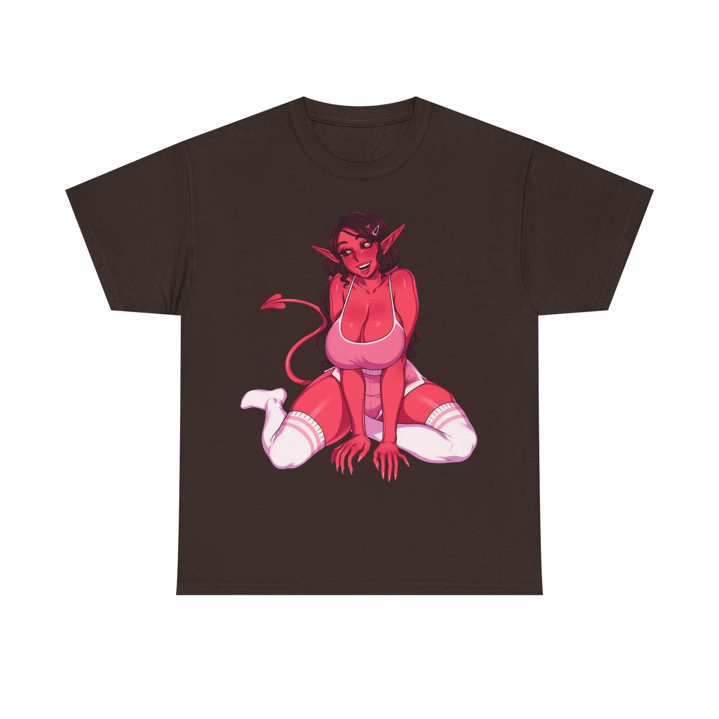 Anime Succubus Pink Demon Girl T-shirt – Hentaii Lewd Ecchi Shirt for Men and Women TS56