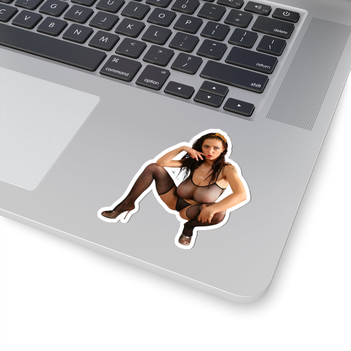 Hot Pinup Beauty on Chair Large Bust Adult Sticker Decal