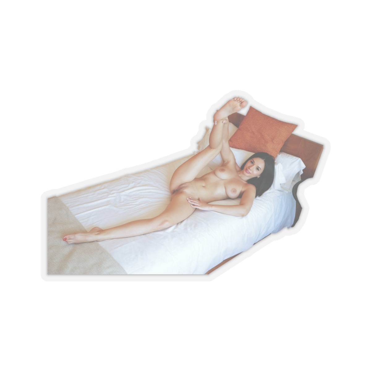 Sexy Girl on the Bed Sticker