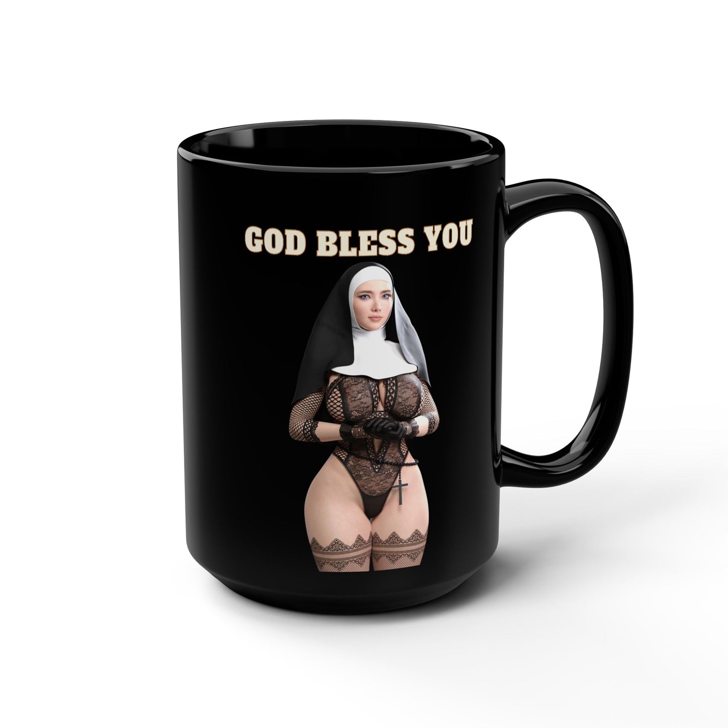 Sexy Nun Mug,Hot Model,Big Boobs Girl,Birthday Gift For Men,Funny Mugs,Mugs For Him,11oz 15oz Black or White Mugs,M2DD