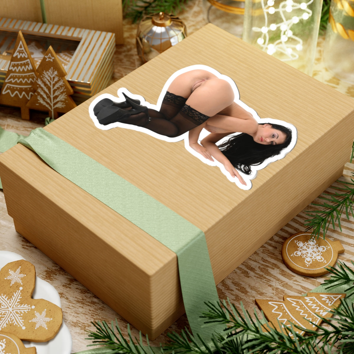 sexy brunette sticker big tits women botty stickers