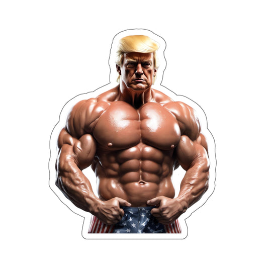 Donald Trump Sticker Funny Stickers Muscular Trump Beefy Athletic Presidential Candidate Election 2024 E902