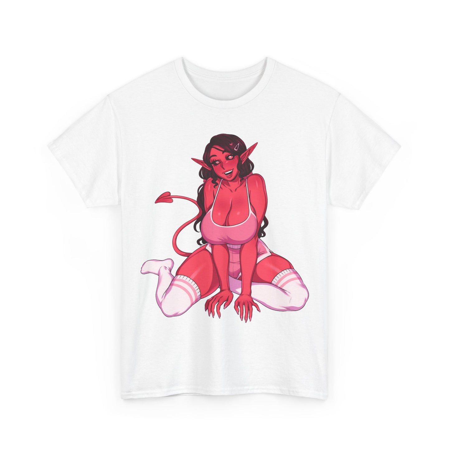 Anime Succubus Pink Demon Girl T-shirt – Hentaii Lewd Ecchi Shirt for Men and Women TS56