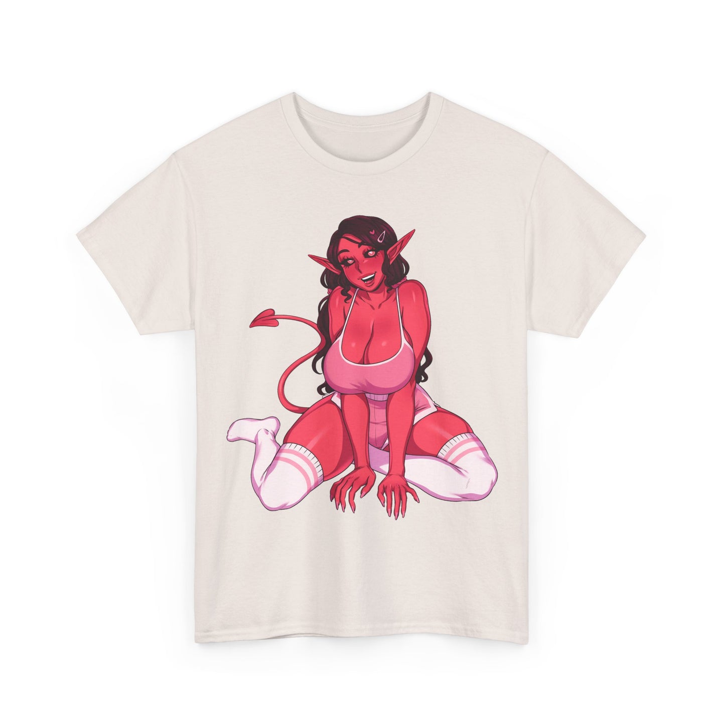 Anime Succubus Pink Demon Girl T-shirt – Hentaii Lewd Ecchi Shirt for Men and Women TS56