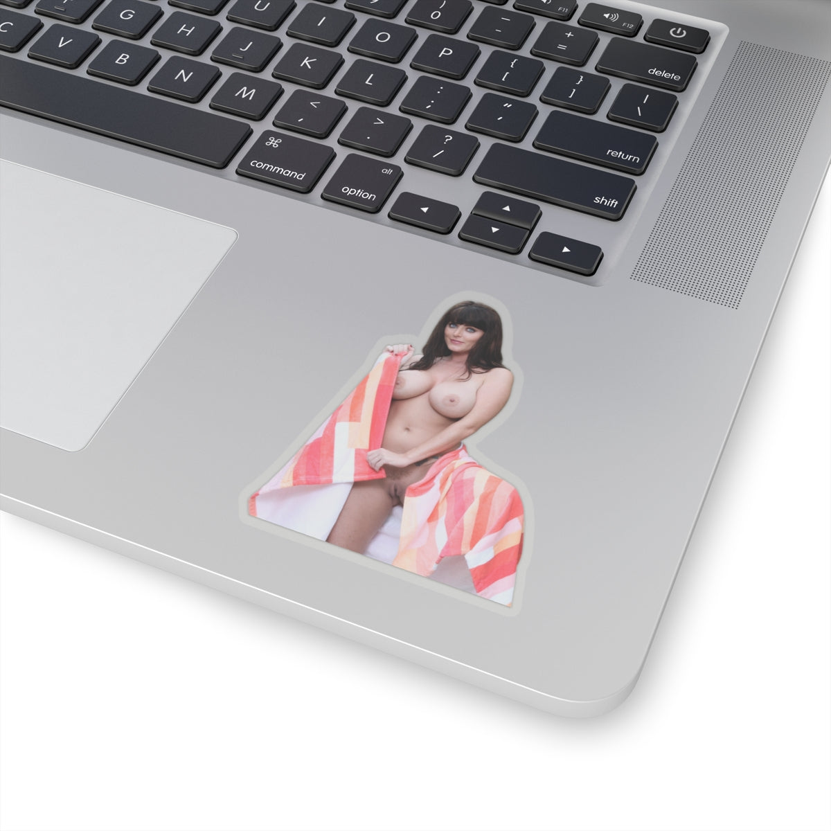 Sexy Beautiful Woman Sticker, Pretty Girl With Stunning Eyes, Towel Pinup Vinyl Decal