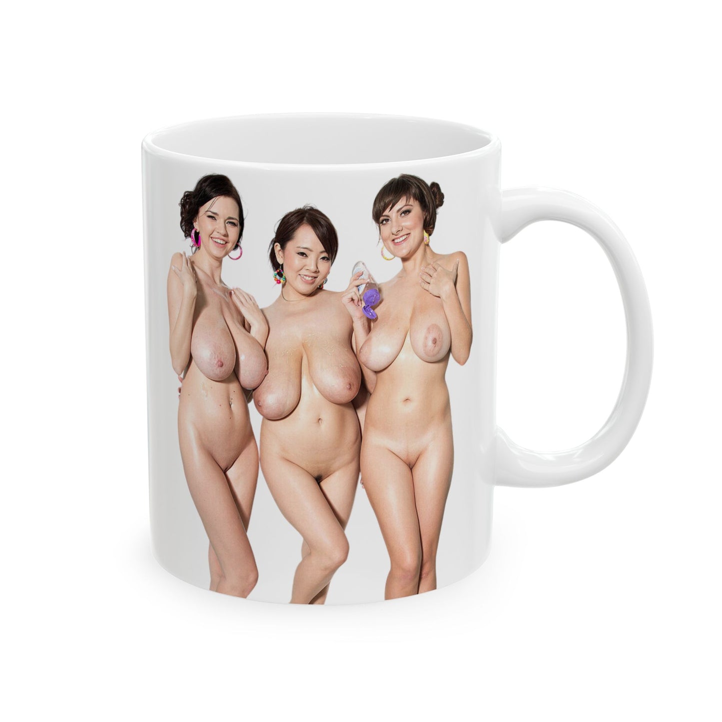 Big Tits Girls Mugs Adult Uncensured Sexy Woemen Nude Naked Pinup Ceramic Mug, (11oz, 15oz)