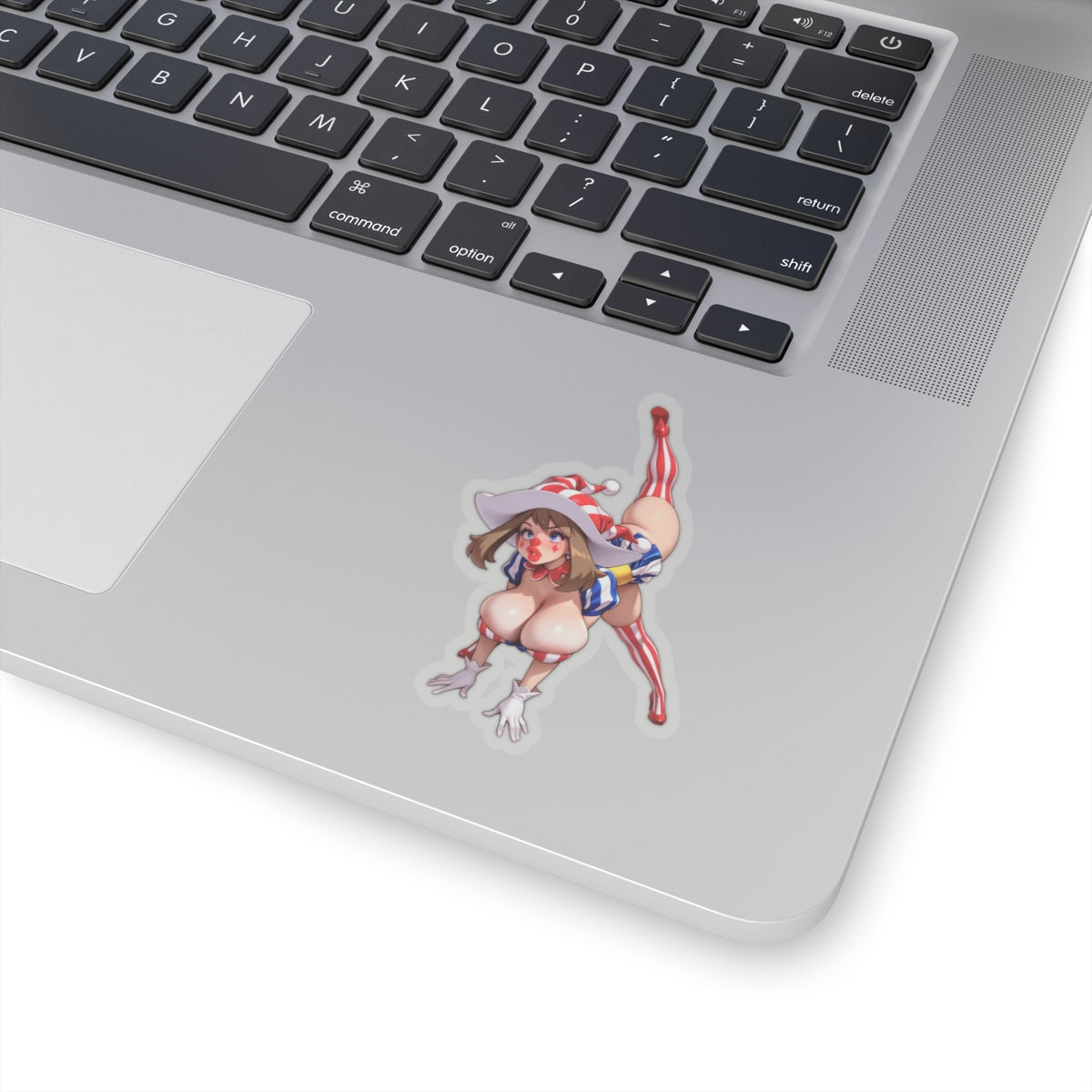Clown Anime Girl Sticker – Hentaii Uncensored Stickers – Funny Cartoon Vinyl Decals – 4 Sizes White or Transparent E1362