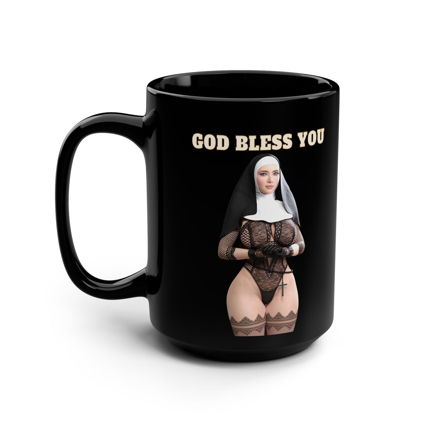 Sexy Nun Mug,Hot Model,Big Boobs Girl,Birthday Gift For Men,Funny Mugs,Mugs For Him,11oz 15oz Black or White Mugs,M2DD