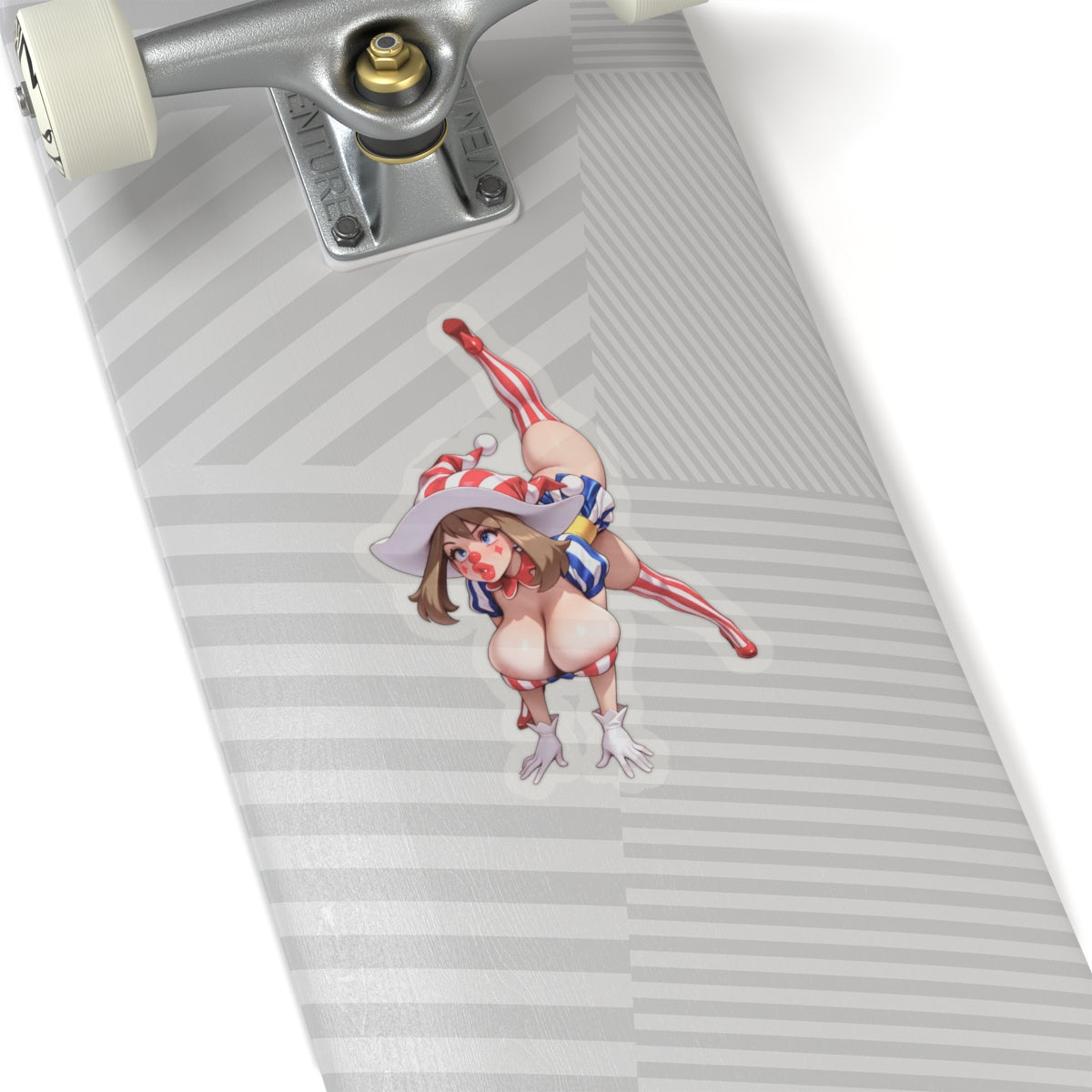 Clown Anime Girl Sticker – Hentaii Uncensored Stickers – Funny Cartoon Vinyl Decals – 4 Sizes White or Transparent E1362