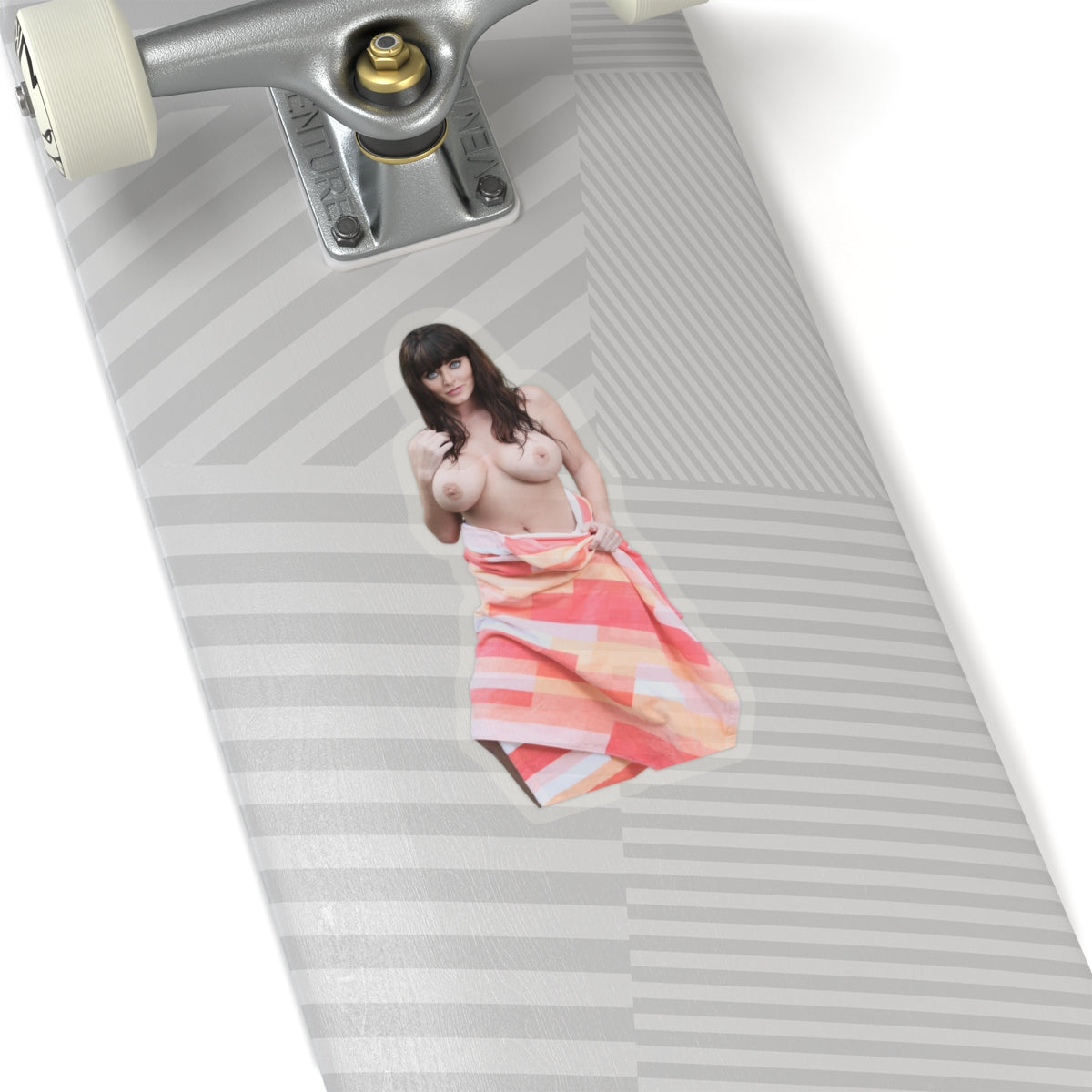 Gorgeous Woman With Beautiful Eyes Sticker, Sexy Towel Girl Decal, Pinup Female Artwor