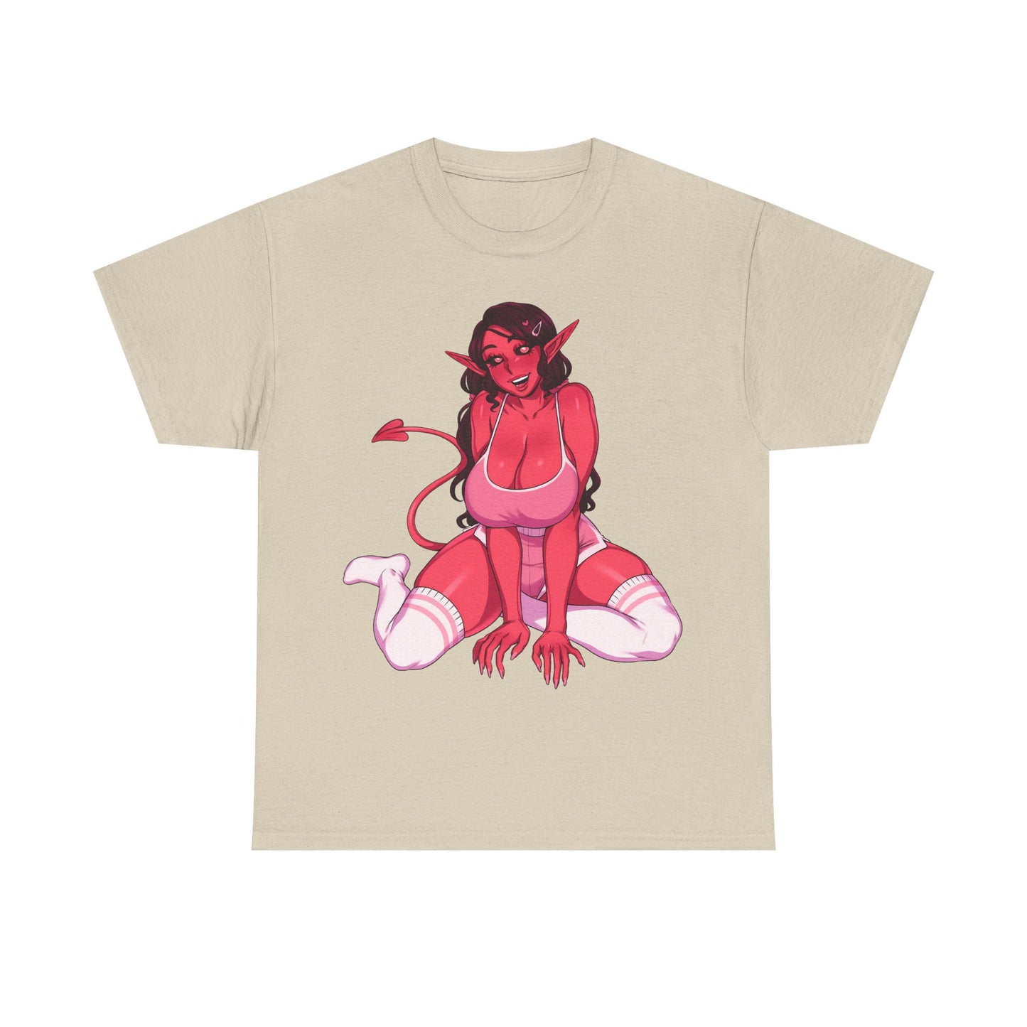 Anime Succubus Pink Demon Girl T-shirt – Hentaii Lewd Ecchi Shirt for Men and Women TS56