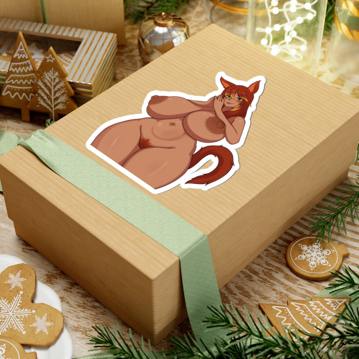 Big Tits Furry Anime Girl Sticker White or Transparent Stickers